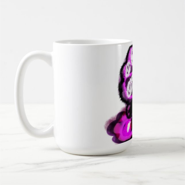 Purple peacock coffee mug (Left)