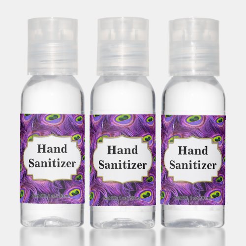 Purple Peacock Feather Hand Sanitizer