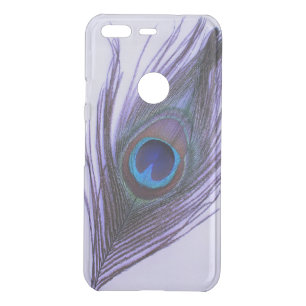 Purple Peacock Feather on Purple Uncommon Google Pixel Case