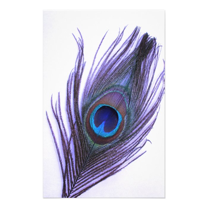 Purple Peacock Feather Stationery