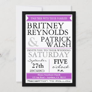 Purple Peacock Feather Wedding Invitations