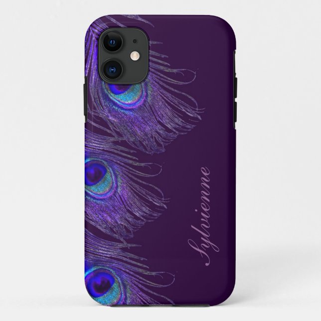 purple peacock iphone 5S case (Back)