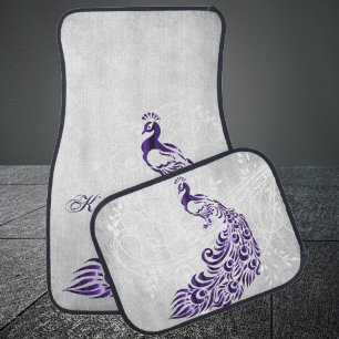 Purple Peacock Personalized Car Floor Mat