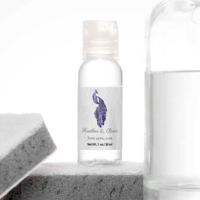 Purple Peacock Personalized Hand Sanitizer (Insitu)