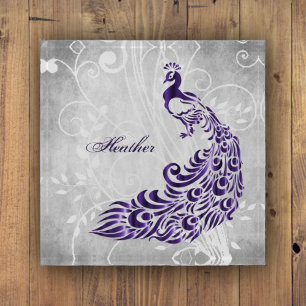 Purple Peacock Personalized Paperweight
