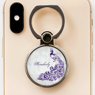 Purple Peacock Personalized Ring Holder