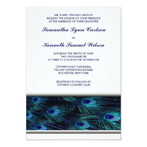 Purple Peacock Wedding Invitations 8