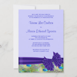 Purple Peacock Wedding Invitations