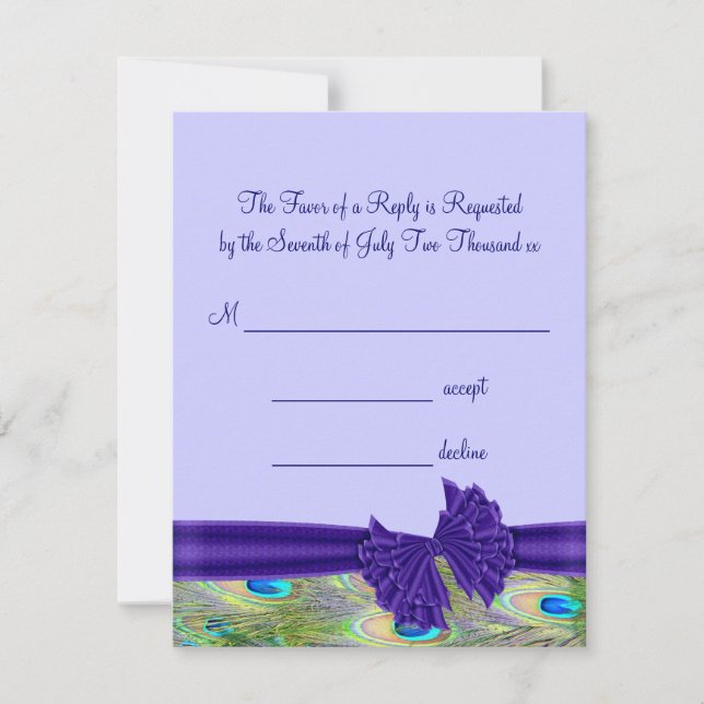 Purple Peacock Wedding Invitations (Front)