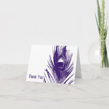 Purple Peacock Wedding Thank You Cards by Peacocks at Zazzle