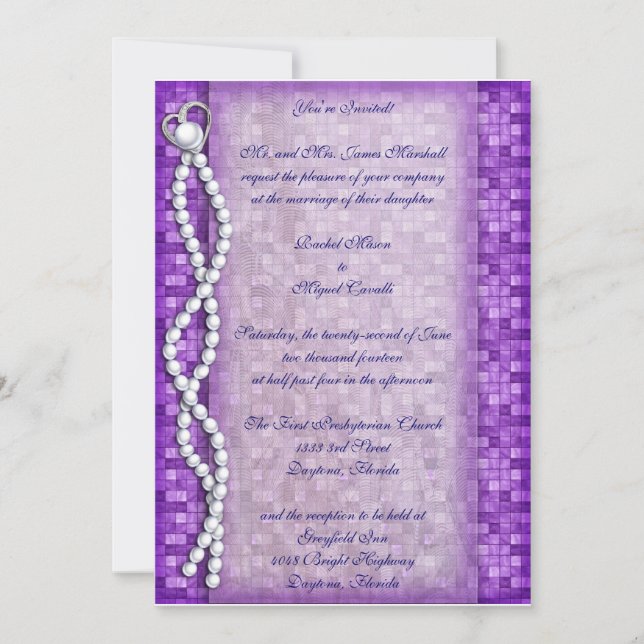 Purple Pearl Invitations (Front)