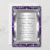Purple Pearl Silk Vintage Glamour Quinceanera Invitation (Back)