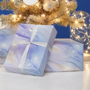 Purple Pearl White Gold Wrapping Paper