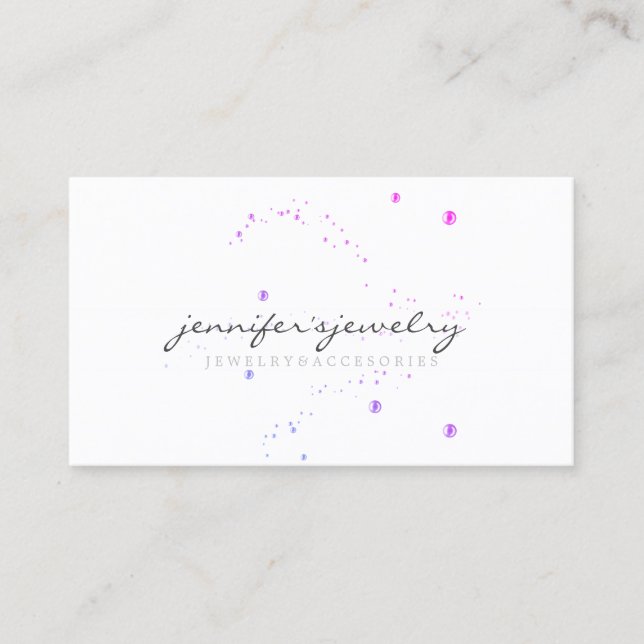 Purple Pearls Jewelry Elegant Feminine Simple Business Card (Front)
