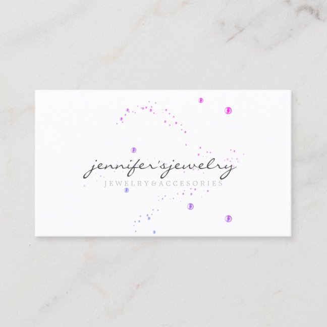 Purple Pearls Jewelry Elegant Feminine Simple Business Card