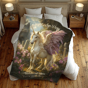 Purple Pegasus Celtic Stone Circle Mythical Horse Fleece Blanket