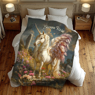 Purple Pegasus Stone Circle Fantasy Mythical Horse Fleece Blanket