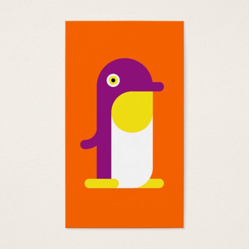 Customizable Purple Penguin Business Card Template