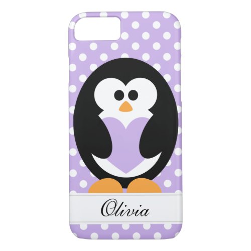 Purple Penguin Love iPhone 87 Case