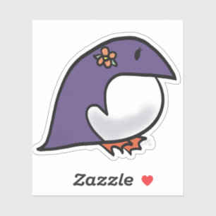 Purple penguin sticker