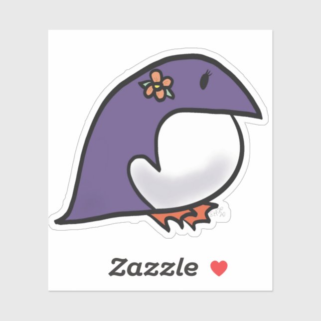 Purple penguin sticker (Sheet)