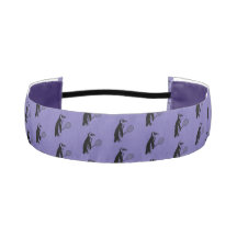 Purple Penguin Tennis Player Pattern