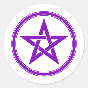 Purple Pentacle Pentagram Classic Round Sticker