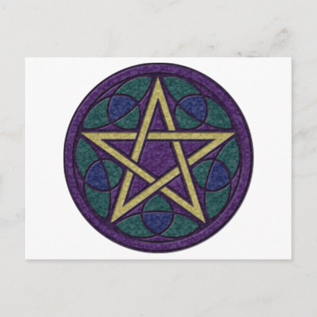 Purple Pentacle Triquetra Postcard (Front)