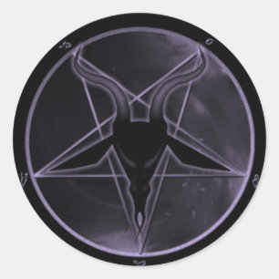 Purple Pentagram Classic Round Sticker