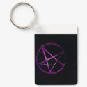 purple pentagram credit card bottle opener keychain