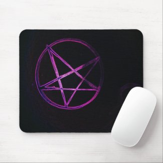 purple pentagram mouse pad