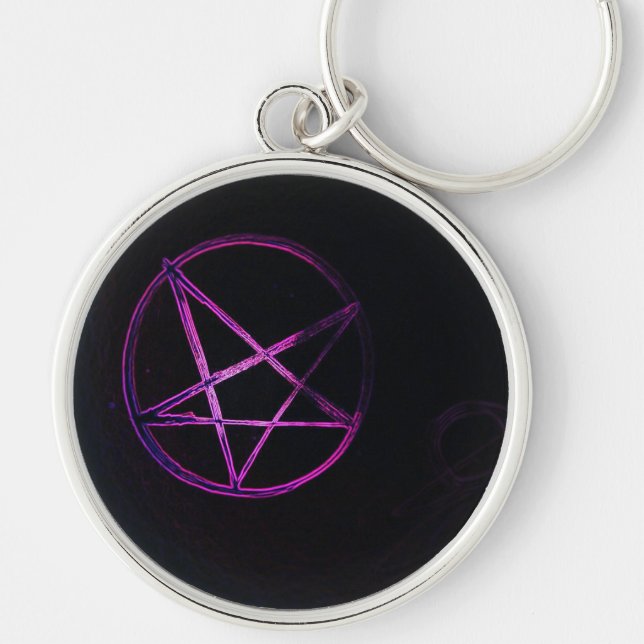 purple pentagram T-Shirt Keychain (Front)