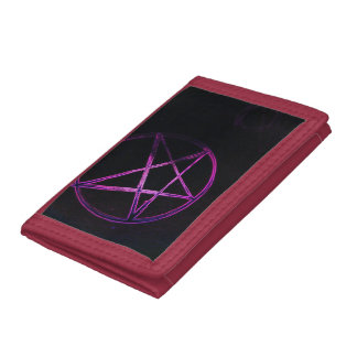 purple pentagram tri-fold wallet