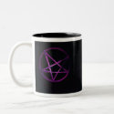 purple pentagram Two-Tone coffee mug