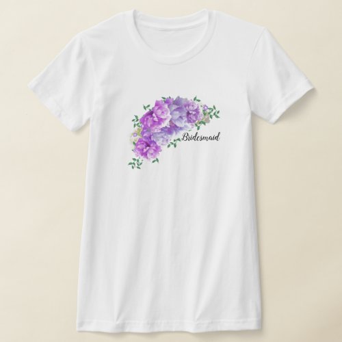 Purple Peonies Bridesmaid T_Shirt
