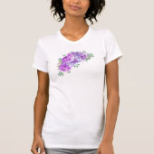 Purple Peonies Floral Swag T-Shirt (Front)