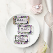 Purple Peonies Floral Women's Birthday Welcome   Hershey's Miniatures