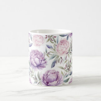 Purple Peonies Regency Core Aesthetic Coffee Mug