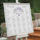 Purple Peonies Wedding Seating Chart 17 Tables at Zazzle