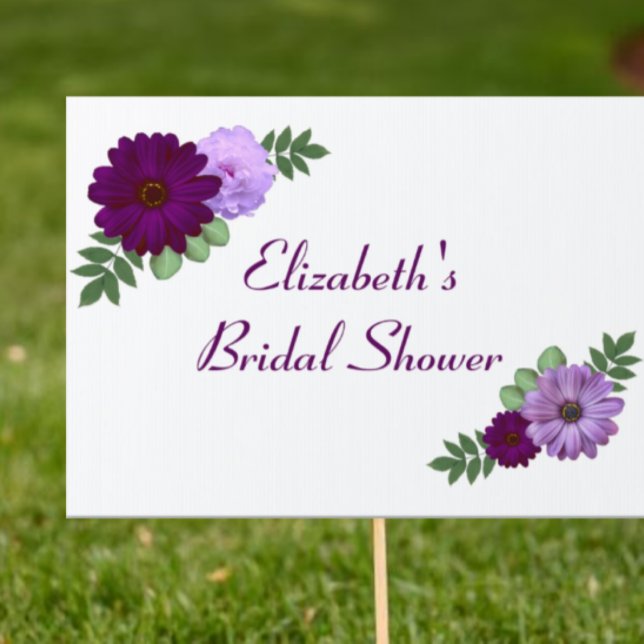 Purple Peony Floral Bridal Shower Sign (Creator Uploaded)