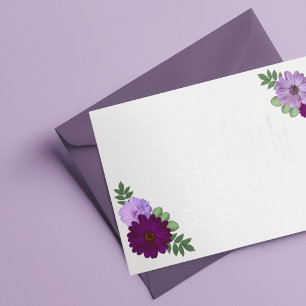 Purple Peony Floral Rehearsal Dinner Foil Invitation