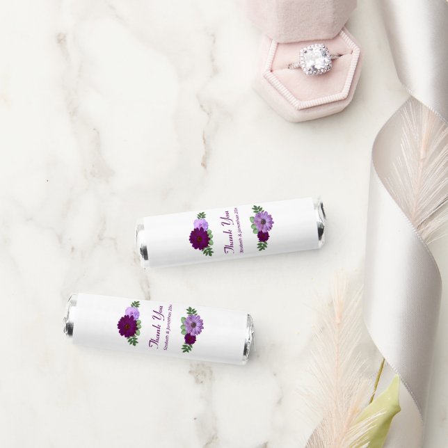 Purple Peony Floral Wedding Breath Savers® Mints (Wedding)