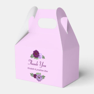 Purple Peony Floral Wedding Favor Boxes