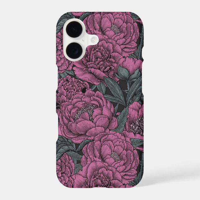 Purple peony flowers Case-Mate iPhone case (Back)