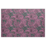 Purple peony flowers fabric