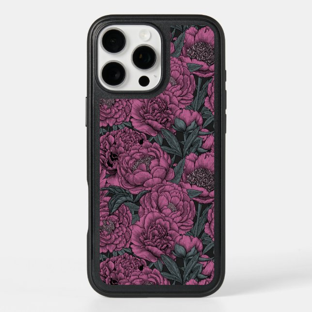 Purple peony flowers otterbox iPhone case (Back)