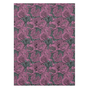 Purple peony flowers tablecloth