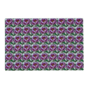 Purple Peony Stained Glass Placemat