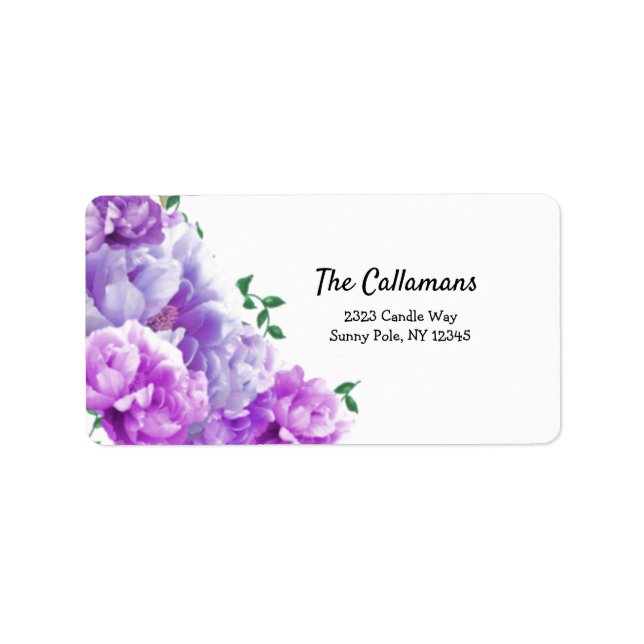 Purple Peony Swag  Address Label (Front)