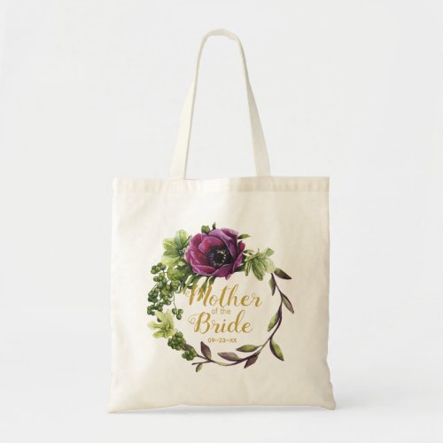 Purple Peony Wreath Mother of the Bride ID456 Tote Bag